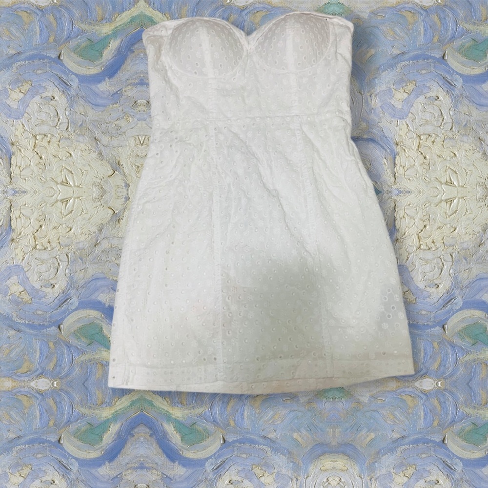 Strapless white dress